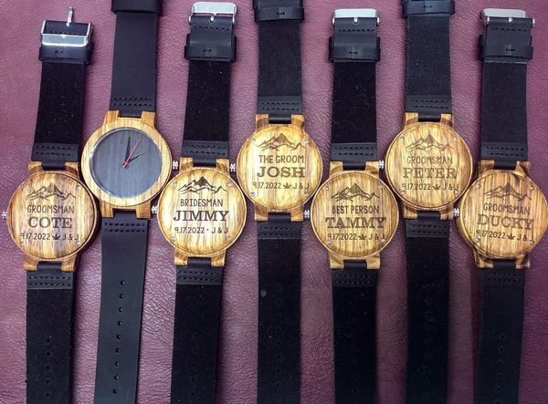 Personalized Engraved Wooden Watches and Boxes