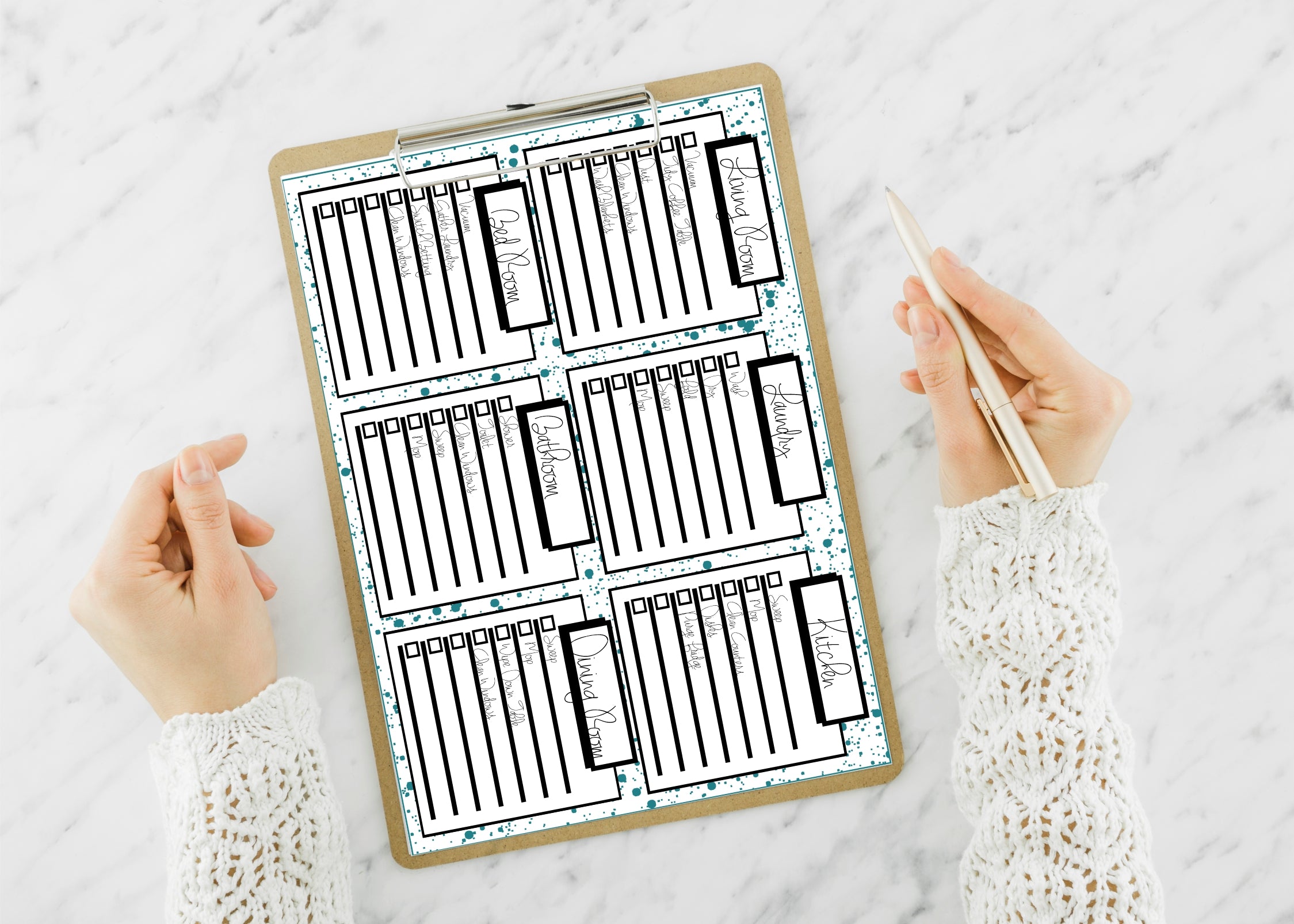 Sectioned Checklist 6 Section Checklist - To Do List - Chore List *DIGITAL DOWNLOAD ...