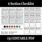 6 Section Checklist - To Do List - Chore List *DIGITAL DOWNLOAD*