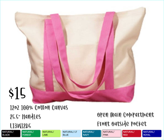 Healthcare Canvas Tote Bag - Multiple Sizes