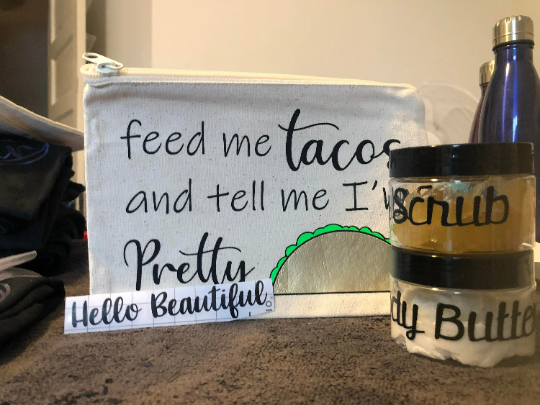 Tacos Make Up Bag, Pencil Bag, Car Bag