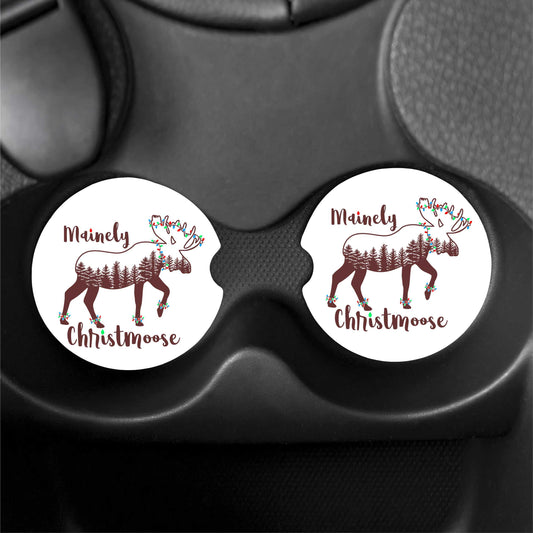 Mainely Moose Car coasters - 2 piece